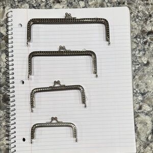 Purse Frames Set of 4 Silver Metal
